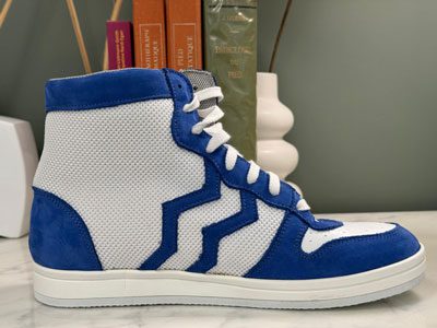 baskets orthopediques montantes homme bleu lacet